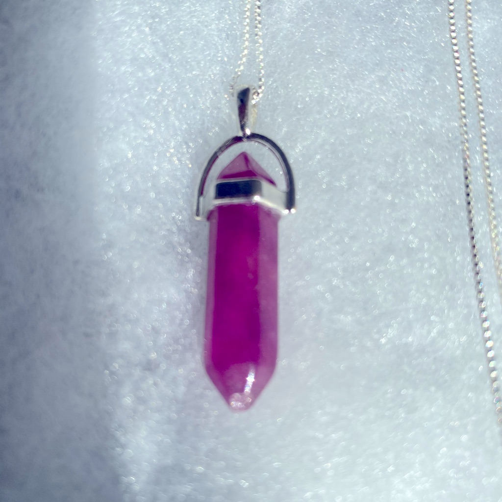 Watermelon Tourmaline Sterling Silver Necklace